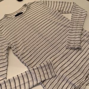 100% Linen LS Rag and Bone Shirt (W w/blk stripes)